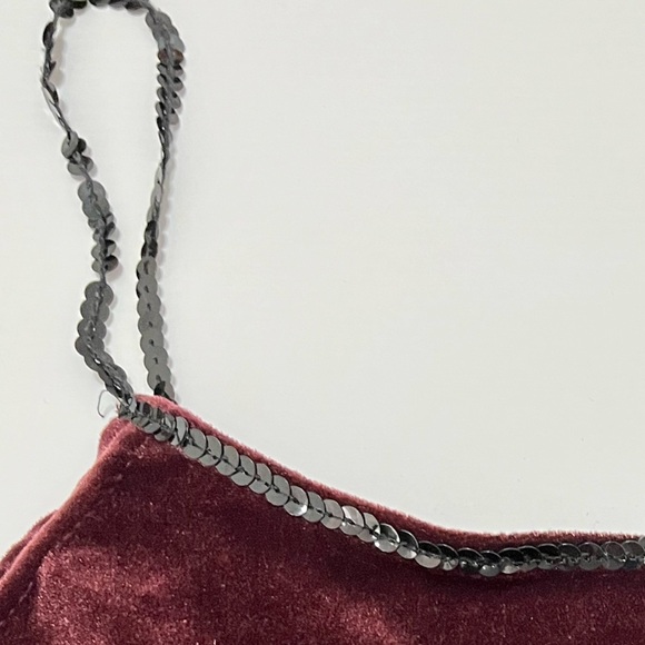 Accomplice - vintage 90s/Y2K velour crop top with sequin straps - size M - Picture 7 of 9